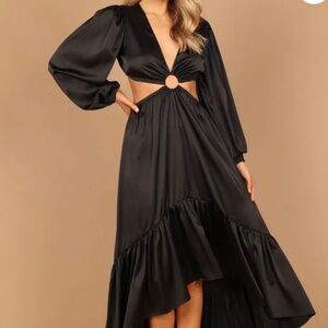 Petal & pup satin ruffle maxi dress